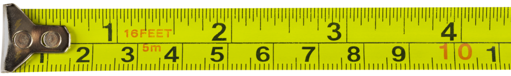 A yellow tape measure